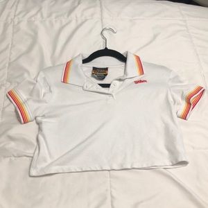 Forever 21 X Wilson Cropped Polo Tee